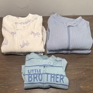 Baby Sleepers with Zebra Print and Stripes